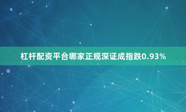 杠杆配资平台哪家正规深证成指跌0.93%